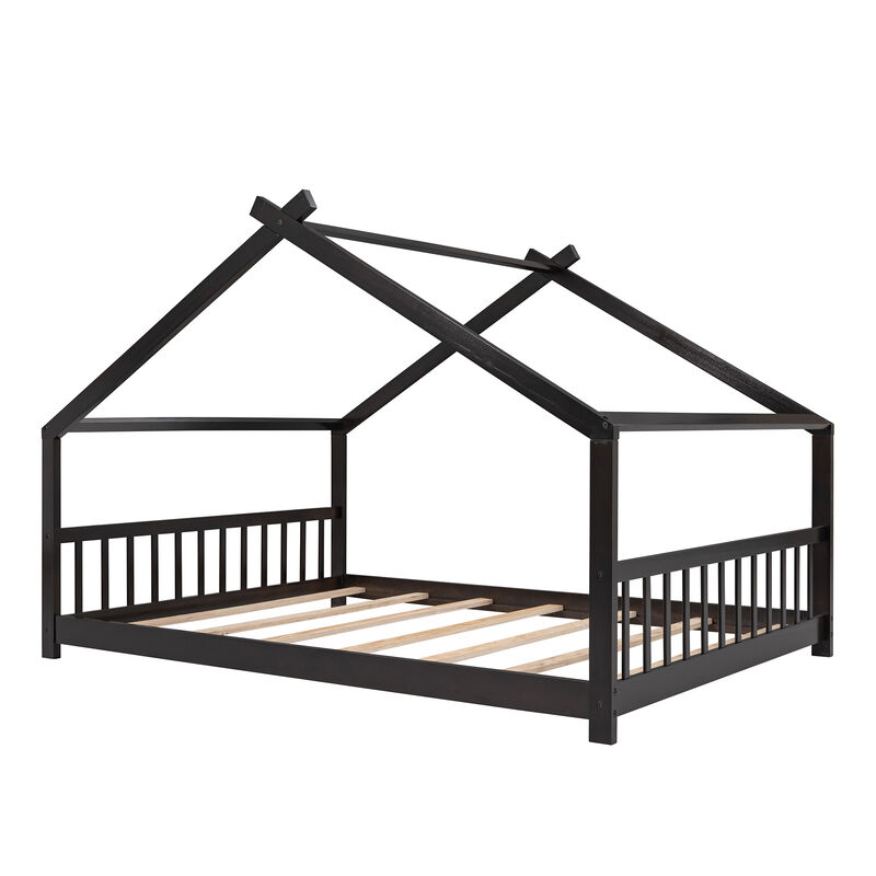 Merax Full Size House Bed Wood Bed