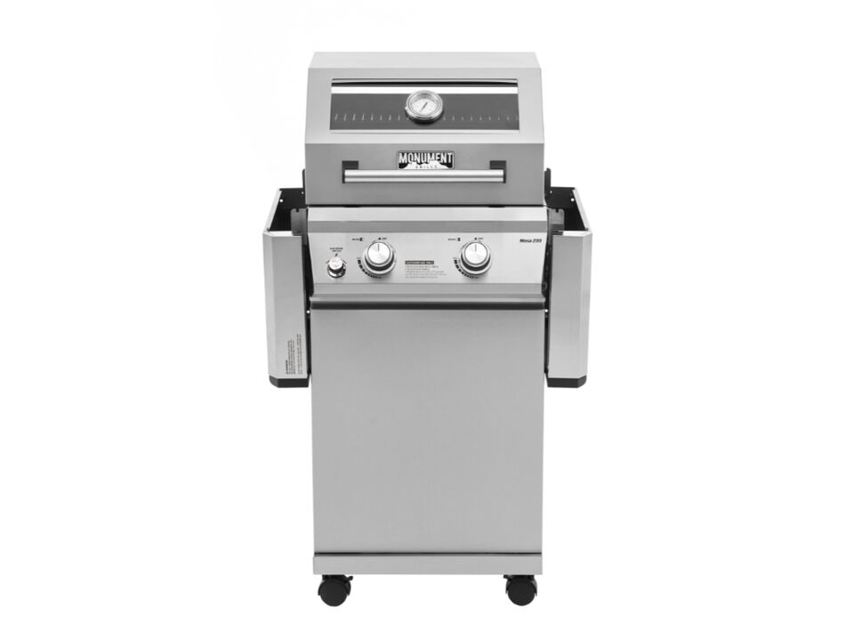 Monument Grills Mesa Series | 2 Burner Stainless Steel Propane Gas Grill With Clearview Lid