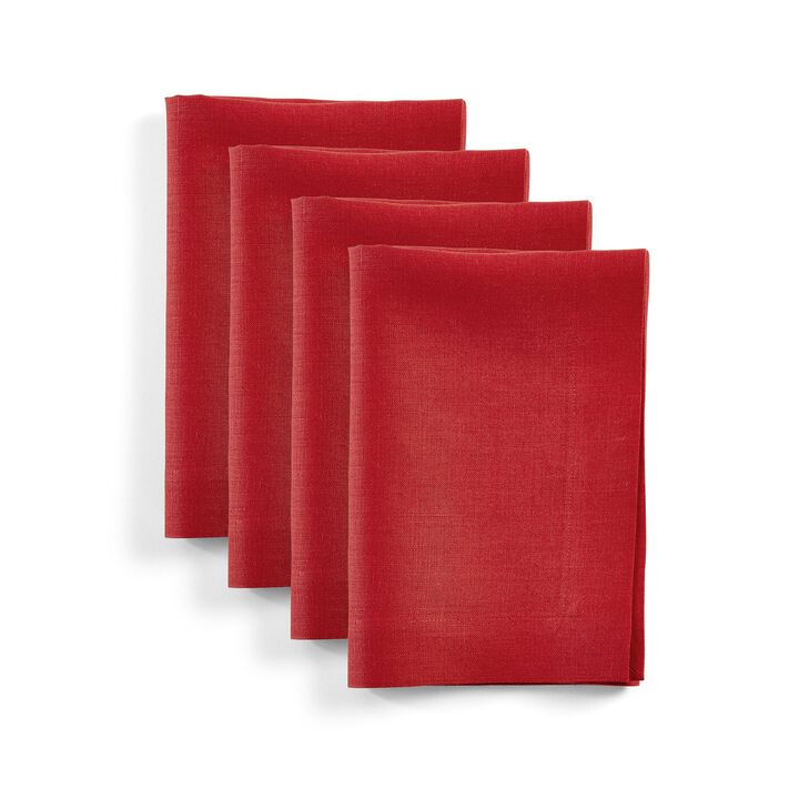 Solino Home 100% Pure Linen Cloth Napkins 20 x 20 Inch Set of 4 | Diana Dinner Napkins