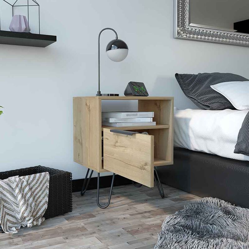 Nightstand Skyoner, Bedroom, Light Oak