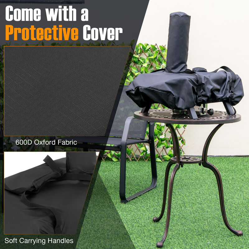 Outdoor Pizza Oven, Portable Wood Pellet Pizza Stove with 12-Inch Round Rotatable Pizza Stone