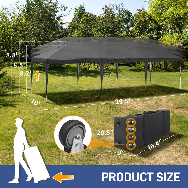 8-Sided Folding Shed with 6 Windows & 2 Doors, White Oxford Cloth & Spray Frame