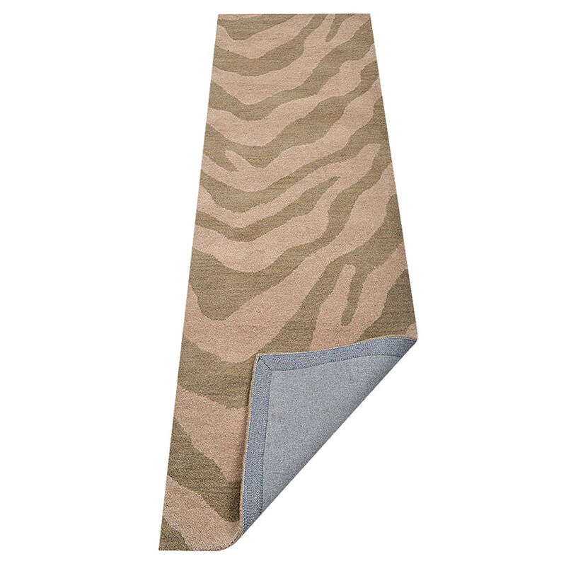RUGSOTIC CARPETS HAND TUFTED WOOL ECO-FRIENDLY AREA RUGS  - 2'6''x10', Runner Shape, Beige & Brown, Abstract Modern Design, High Pile Handmade Area Rugs for Living Room, Bed Room (K00654)