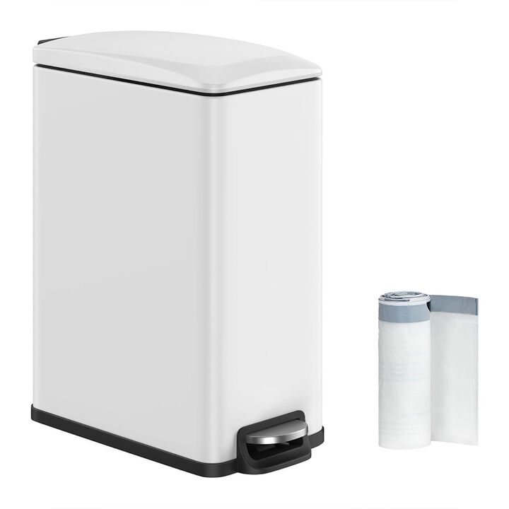12.7 Gallon Garbage Can for Narrow Spaces with Soft-Close Lid