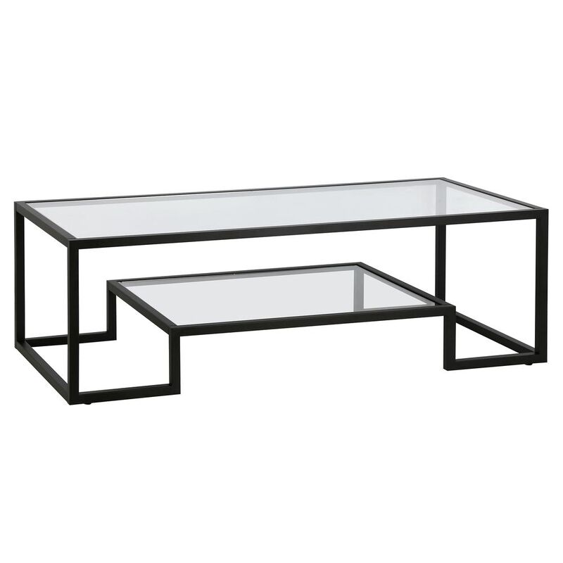 Hudson&Canal Athena 54'' Wide Rectangular Coffee Table in Blackened Bronze