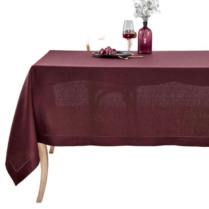 Solino Home 100% Pure Linen Tablecloth | Classic Hemstitch