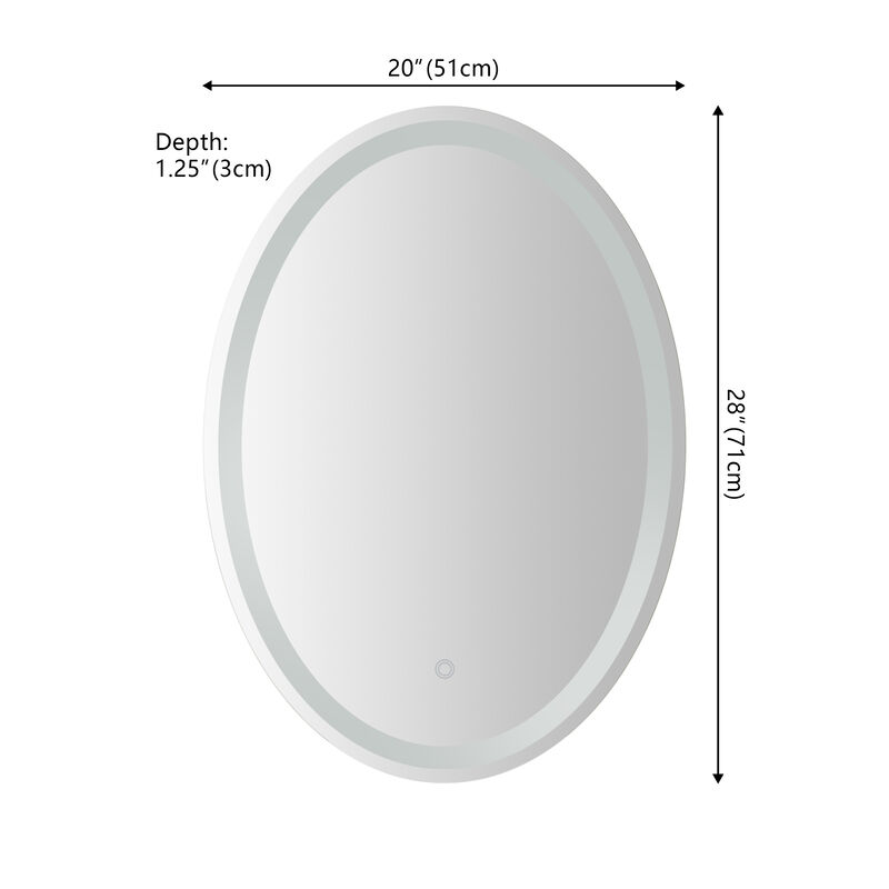 Dane Frameless Antifog Front/Back-Lit Bathroom Vanity Mirror with Smart Touch