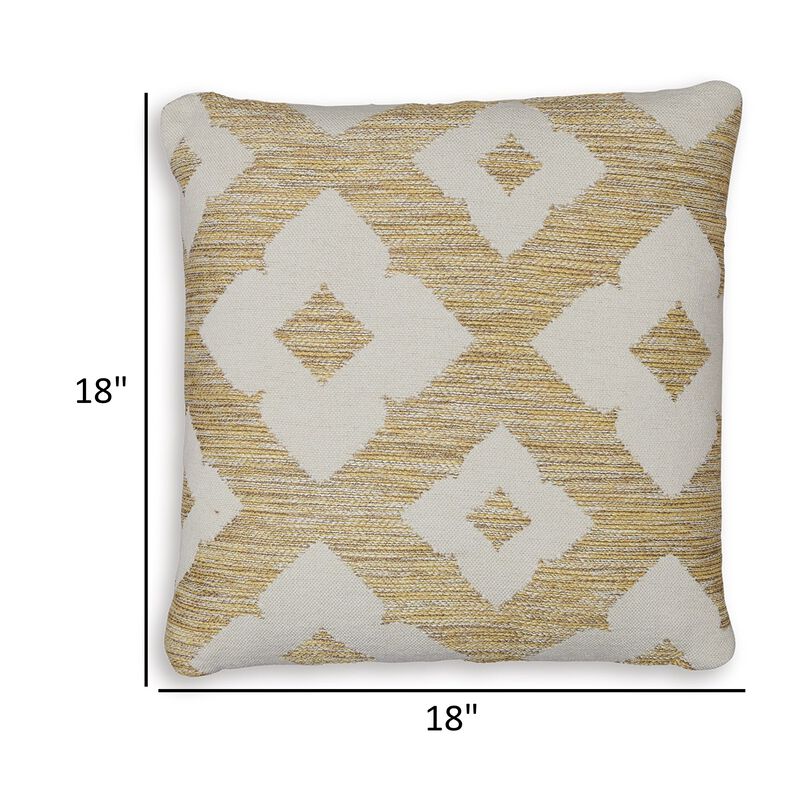 Neyr 18 Inch Throw Pillow Set of 4, Indoor Outdoor, Yellow White Floral -