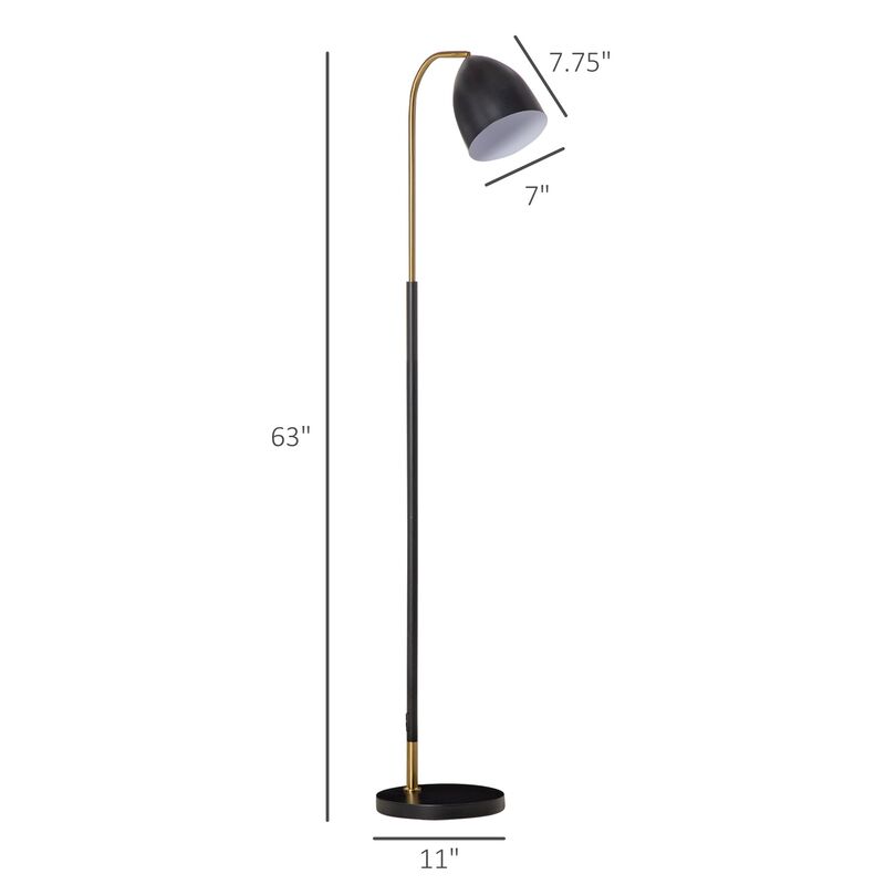 Ebony Gold Floor Lamp: Arc Illumination with Circular Base