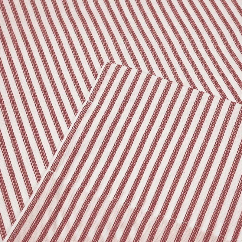 Ellis Curtain Plaza Classic Ticking Stripe Printed on Natural Ground Tailored Panel Pair with Tiebacks