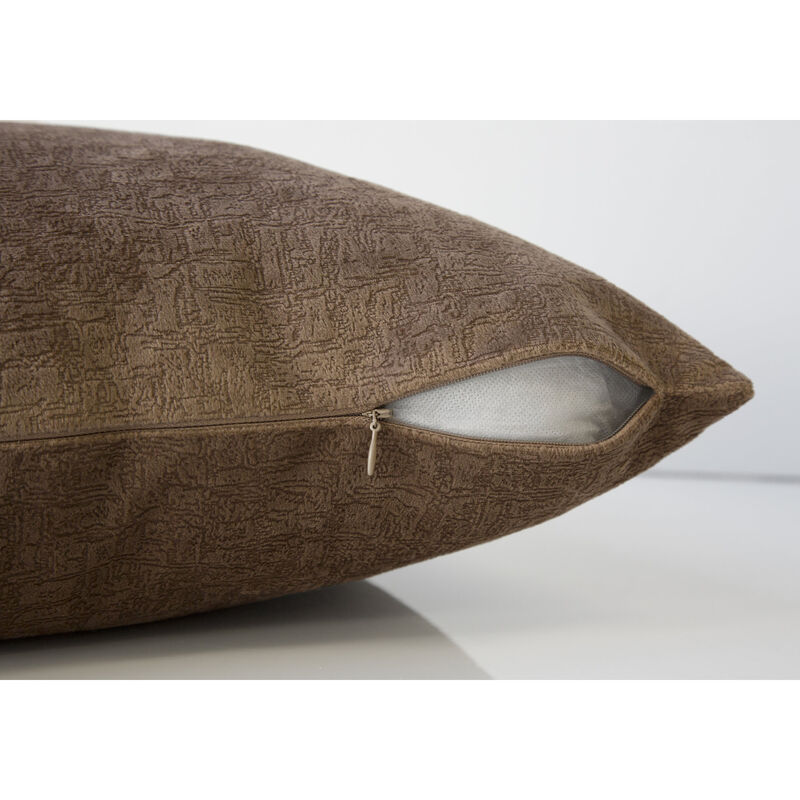 Monarch Specialties I 9276 Pillows, 18 X 18 Square, Insert Included, Decorative Throw, Accent, Sofa, Couch, Bedroom, Polyester, Hypoallergenic, Brown, Modern
