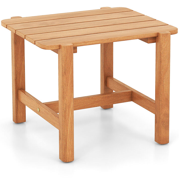 Patio Side Table with Slatted Top for Yard, Garden & Outdoor Spaces