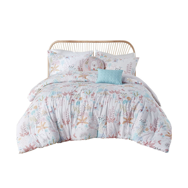 Gracie Mills Illyria Reversible Animals Print Cotton Comforter Set