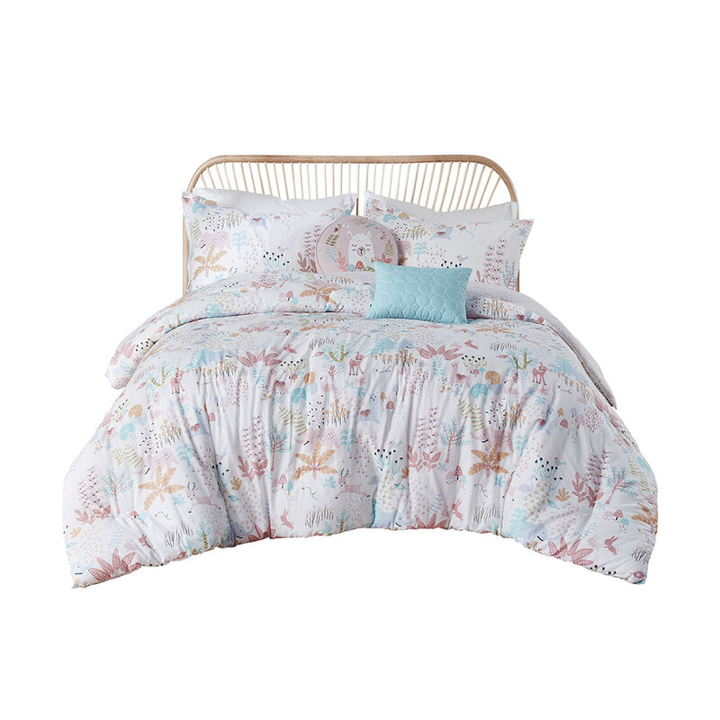 Gracie Mills Illyria Reversible Animals Print Cotton Comforter Set