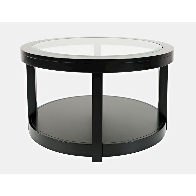 Jofran Urban Icon Contemporary Round Glass Inlay Coffee Table