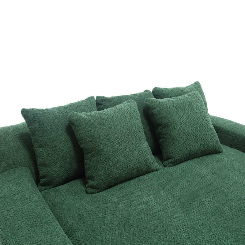Merax Chenille 2-seater Lazy Sofa With 5 Back Pillows