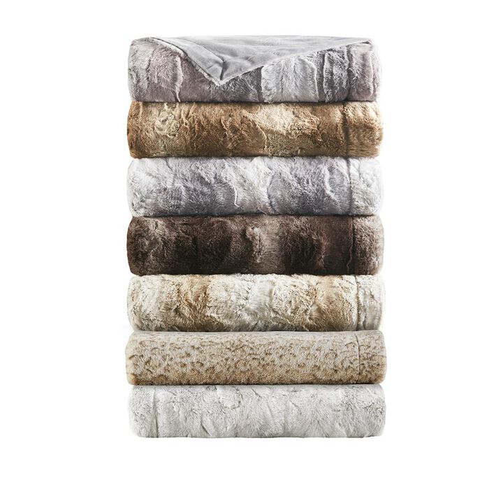 Belen Kox Zuri Snow Leopard Faux Fur Throw Blanket, Belen Kox
