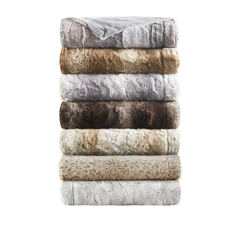 Belen Kox Zuri Snow Leopard Faux Fur Throw Blanket, Belen Kox