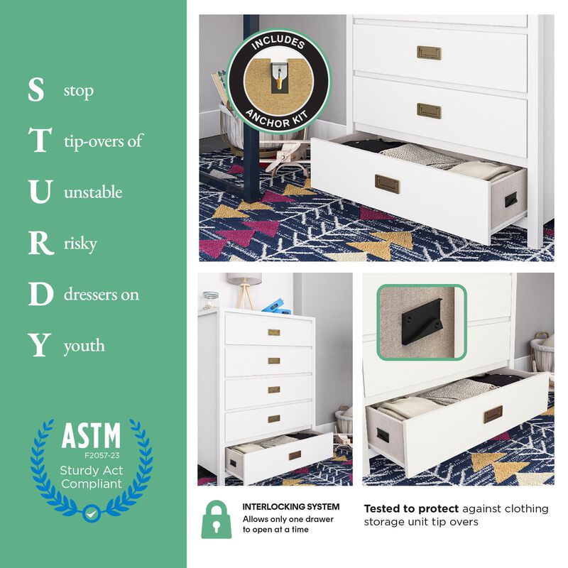 Little Seeds Monarch Hill Haven 6 Drawer White Kids' Dresser