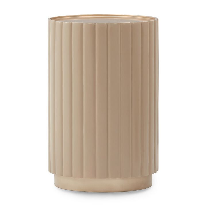 Michael Amini Malibu Crest Round Chairside Table - Chardonnay