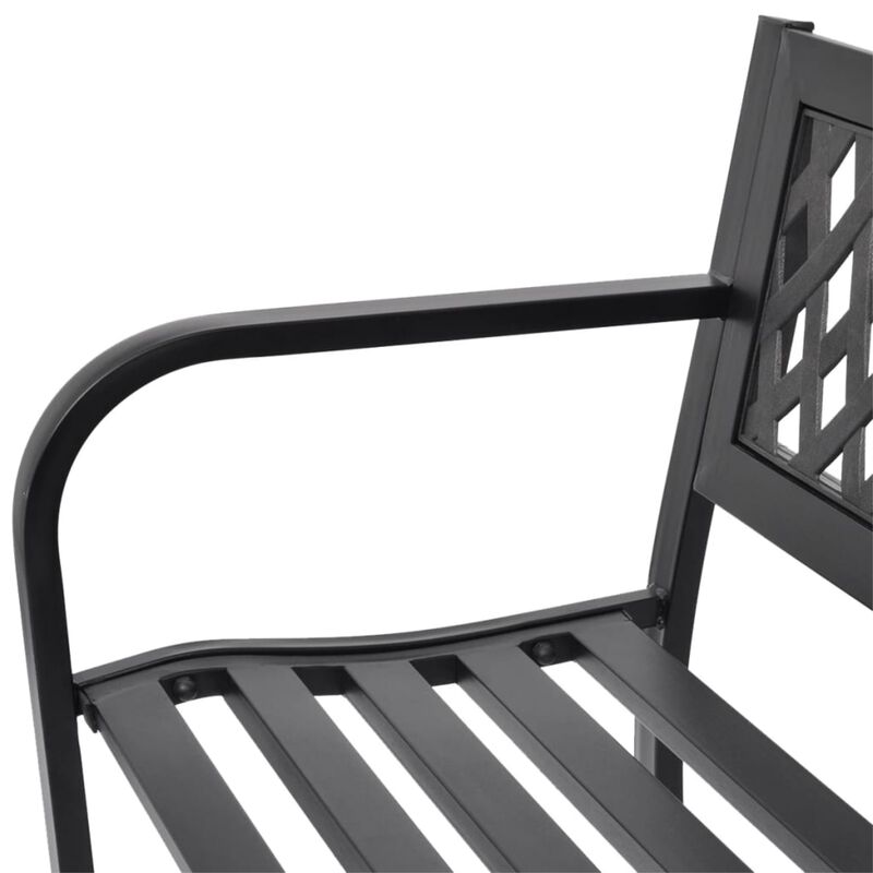 vidaXL Garden Bench 46.5 Steel Black
