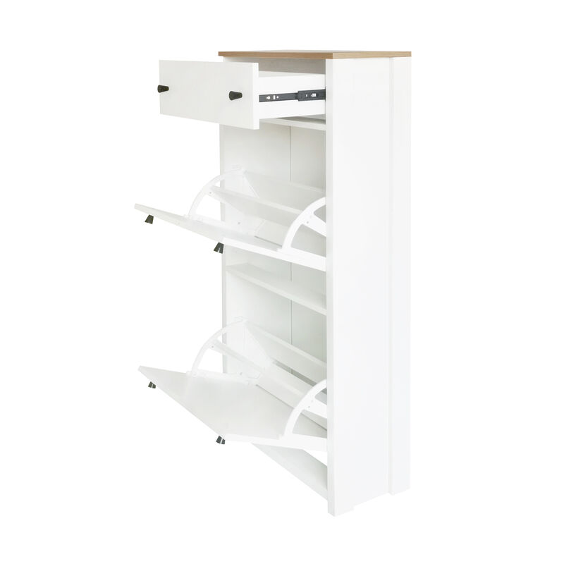 Merax  Wood Grain Pattern Top Shoe Cabinet with Drawer