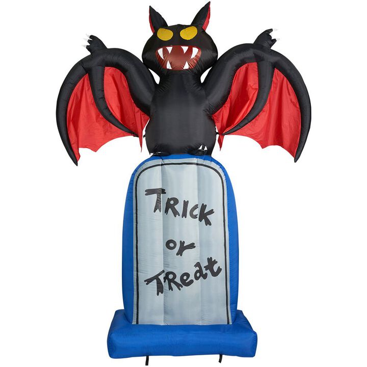 Haunted Hill Farm 10ft Inflatable Bat on top of Tombstone with Lights Haunted Hill Farm 10ft Inflatable Bat on top of Tombstone with Lights