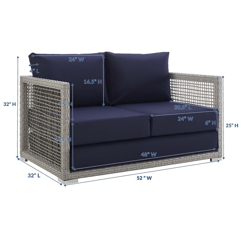 Modway - Aura Outdoor Patio Wicker Rattan Loveseat