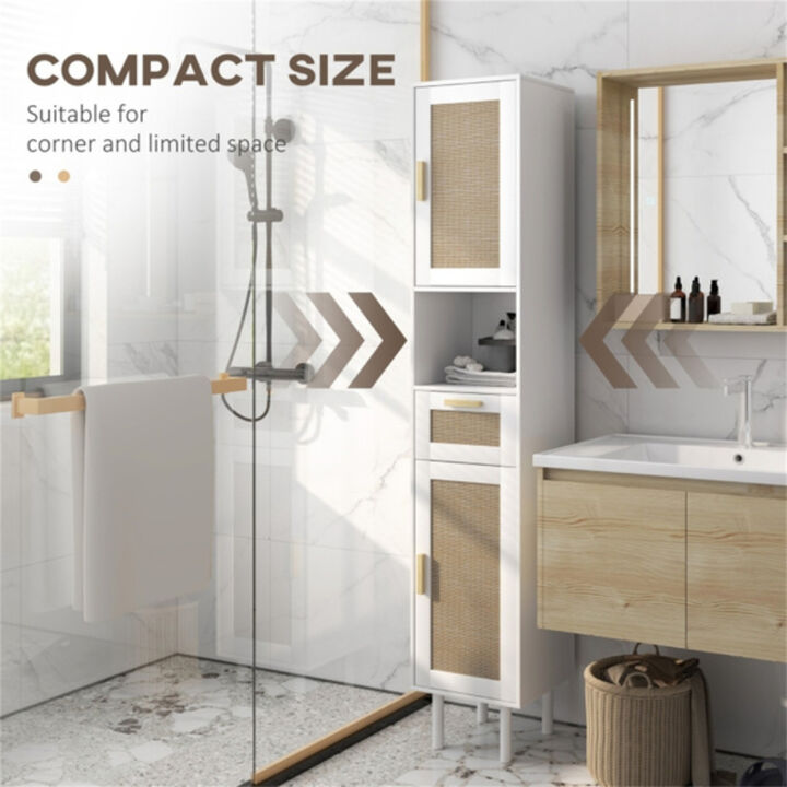Bathroom Storage Cabinet with Built-In Laundry Basket for Organization