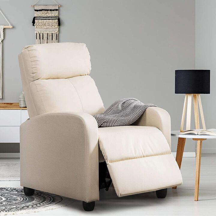 High Density Faux Leather Push Back Recliner Chair