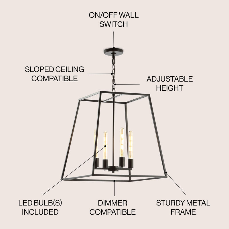 Hutson Iron Modern Angled LED Chandelier
