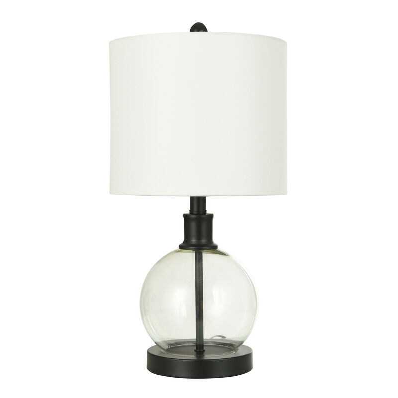 Black Steel Glass Table Lamp