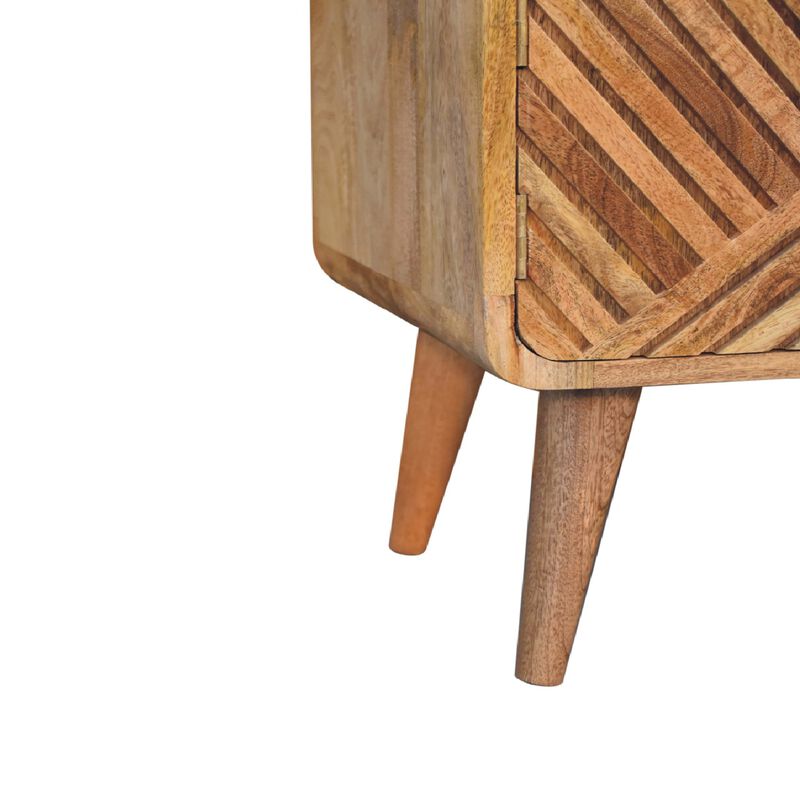 Artisan Furniture Boucle Carved Solid Wood 1 Door  Telephone Table