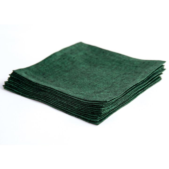 Solino Home 100% Pure Linen Cocktail Napkins Set of 12 | Athena