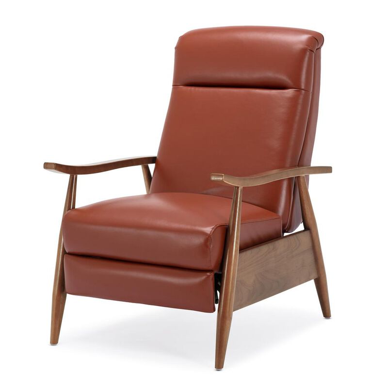 Comfort Pointe Fairview Leather Wood Arm Push Back Recliner - Caramel