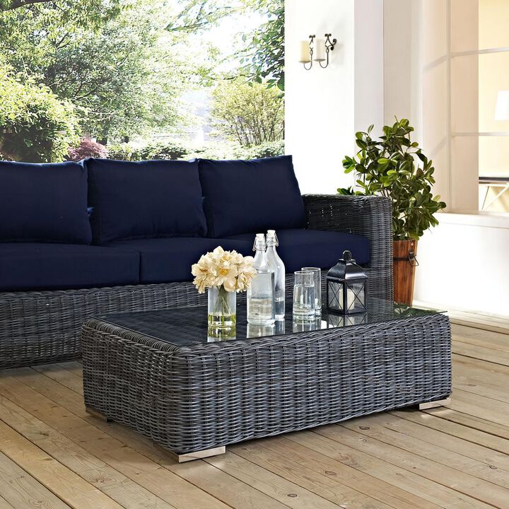 Modway Summon Outdoor Patio Glass Top Coffee Table