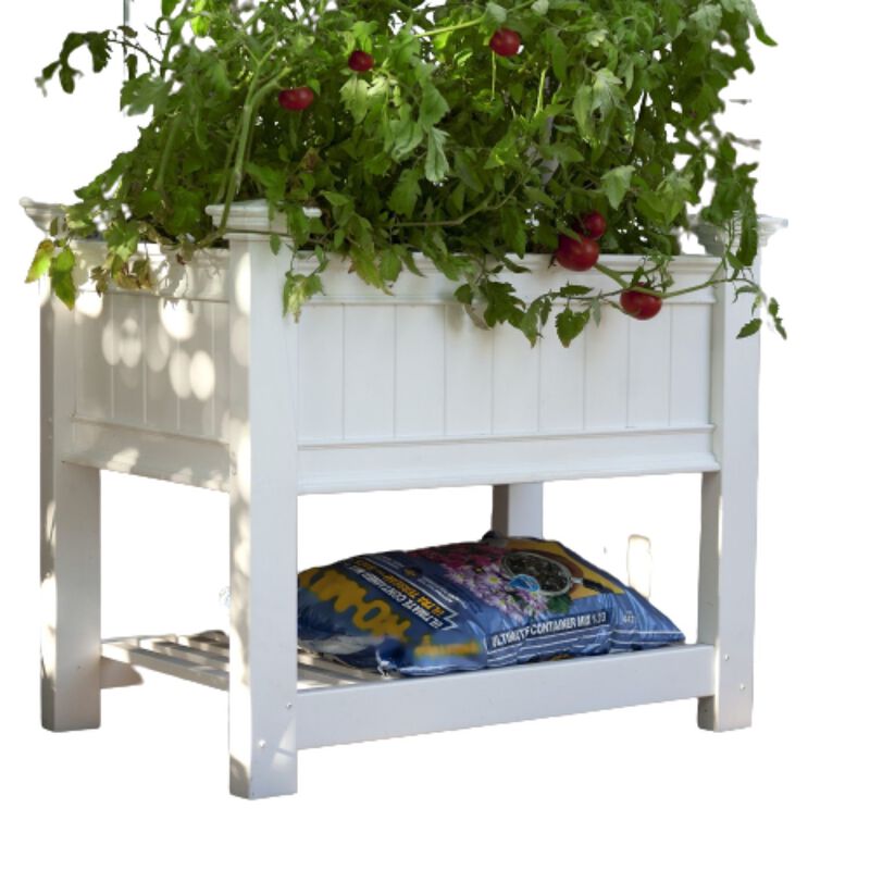 QuikFurn Elevated Planter Raised Grow Bed in White Vinyl