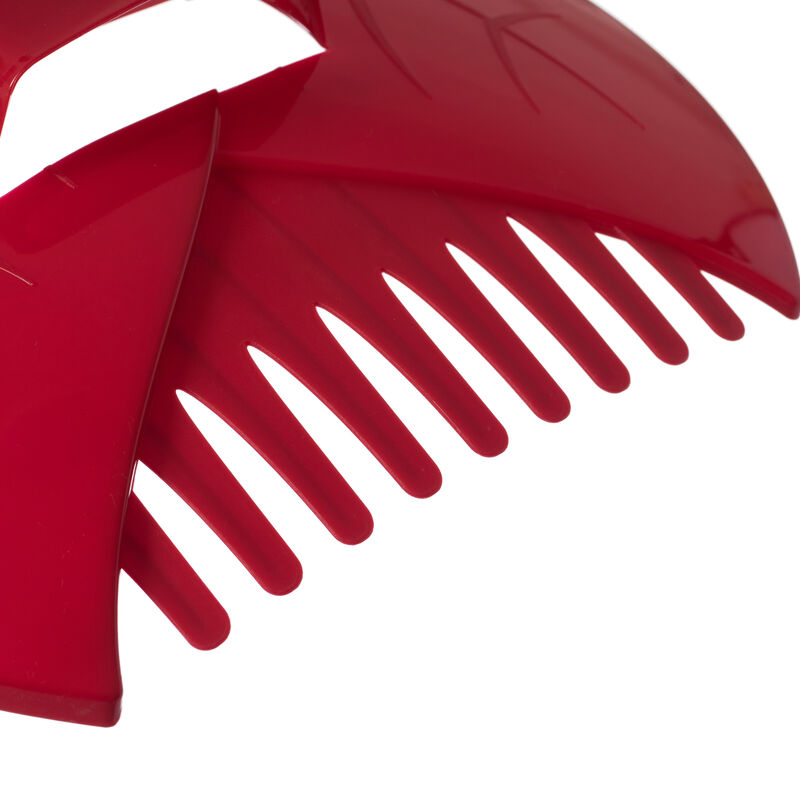 Decorative Pair of Leaf Scoops, Hand Rakes for Lawn and Garden Cleanup, Red