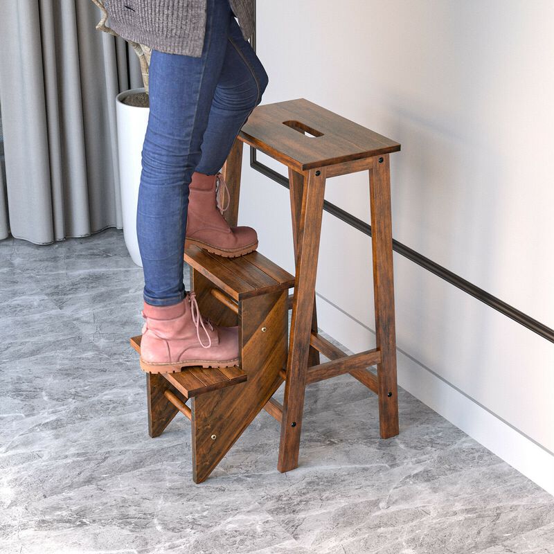 3-Tier Step Stool 3-in-1 Folding Ladder with Bench for Versatile Use