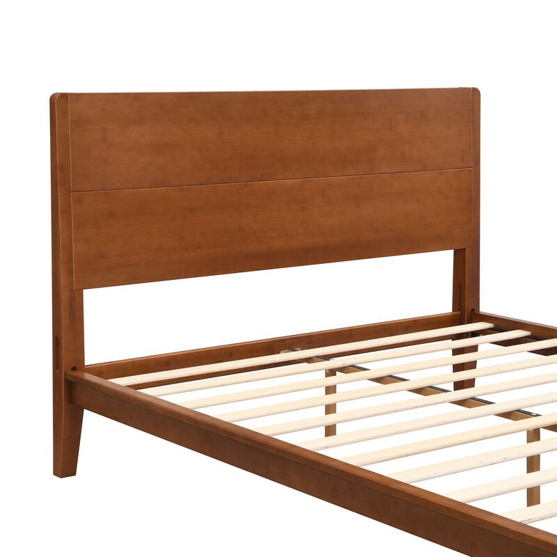 Merax Modern Bamboo Platform Bed with Headboard