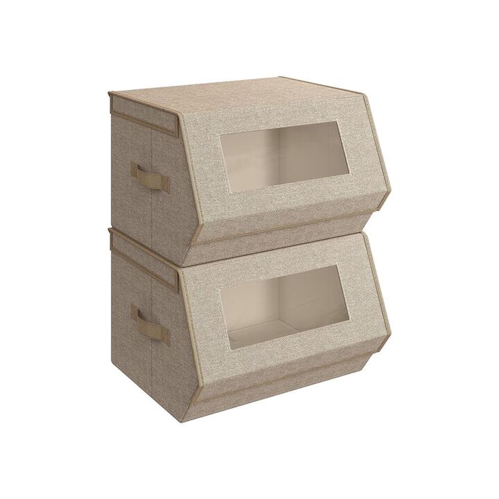 Stackable Storage Boxes – Set of 2 Convenient Organizers for Any Space