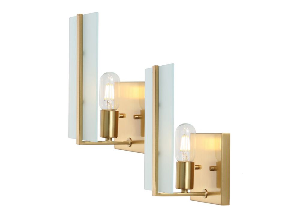 Mila 1-Light Modern Coastal Iron/Glass LED Sconce