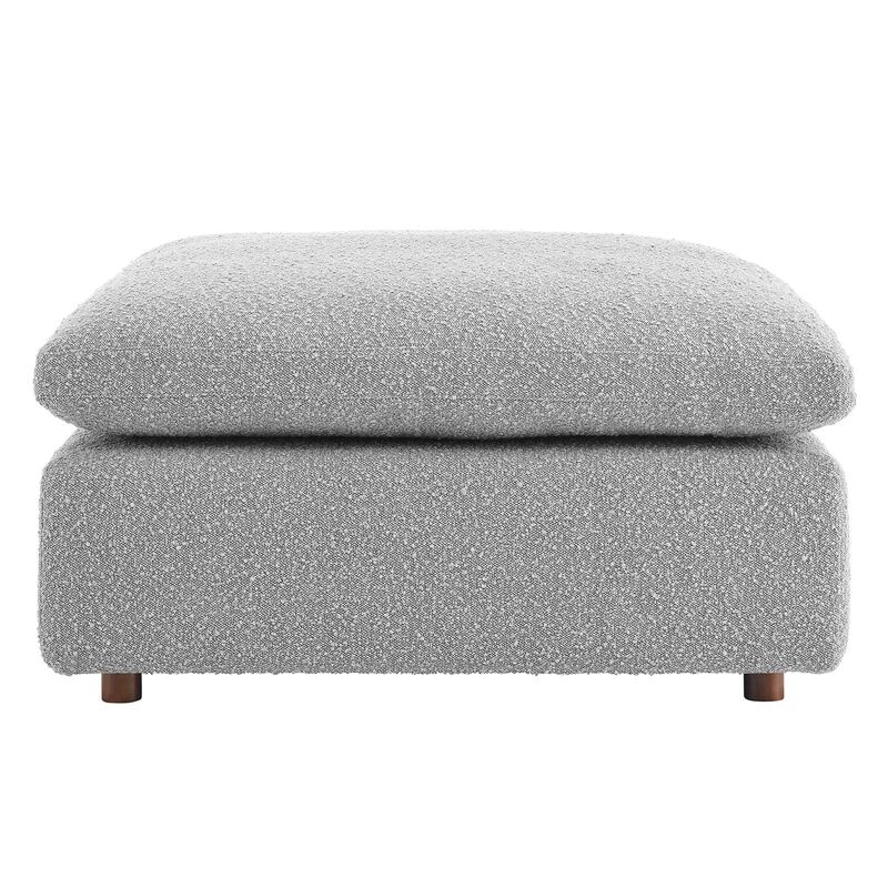 Commix Down Filled Overstuffed Boucle Fabric Ottoman