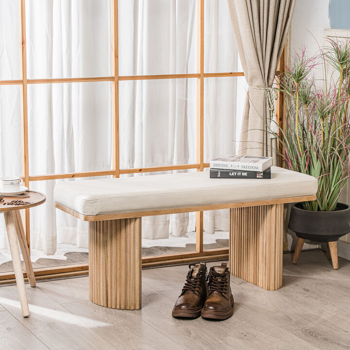 Wooden Scandinavian Bedroom Entry Bench