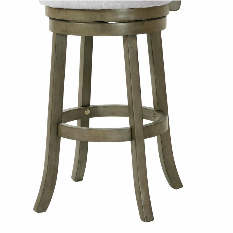 New Classic Furniture Manchester 29 Solid Wood Bar Stool with Fabric Seat in Ant Gray
