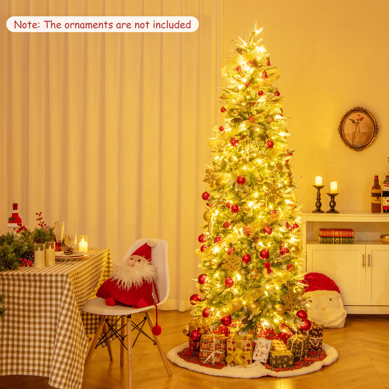 Pre-Lit Artificial Christmas Tree Snow Flocked Hinged