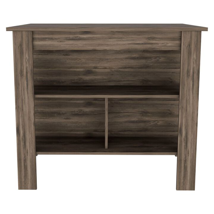 DEPOT E-SHOP Delos Kitchen Island, Four Legs, Three Shelves
