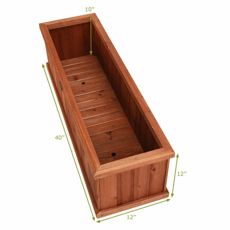 Hivvago Wooden Decorative Planter Box for Garden Yard and Window