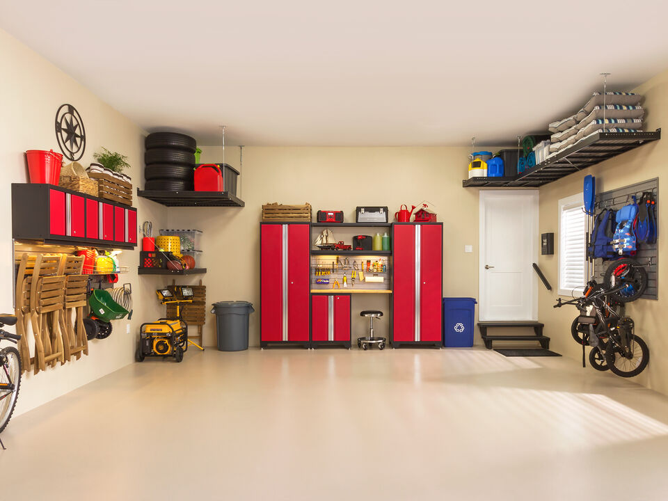 NewAge Products Bold Series 78 in. W x 18 in. D x 76.75 in. H Heavy Duty Steel Garage Cabinet Set (5-Piece)