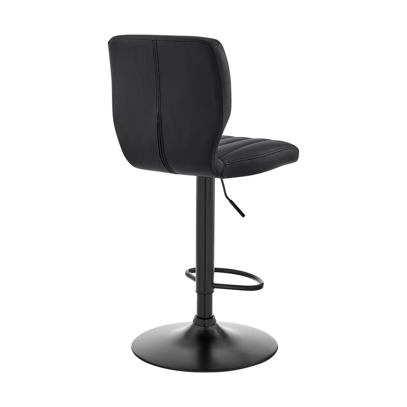 Bardot Adjustable Height Gray Faux Leather Swivel Stool